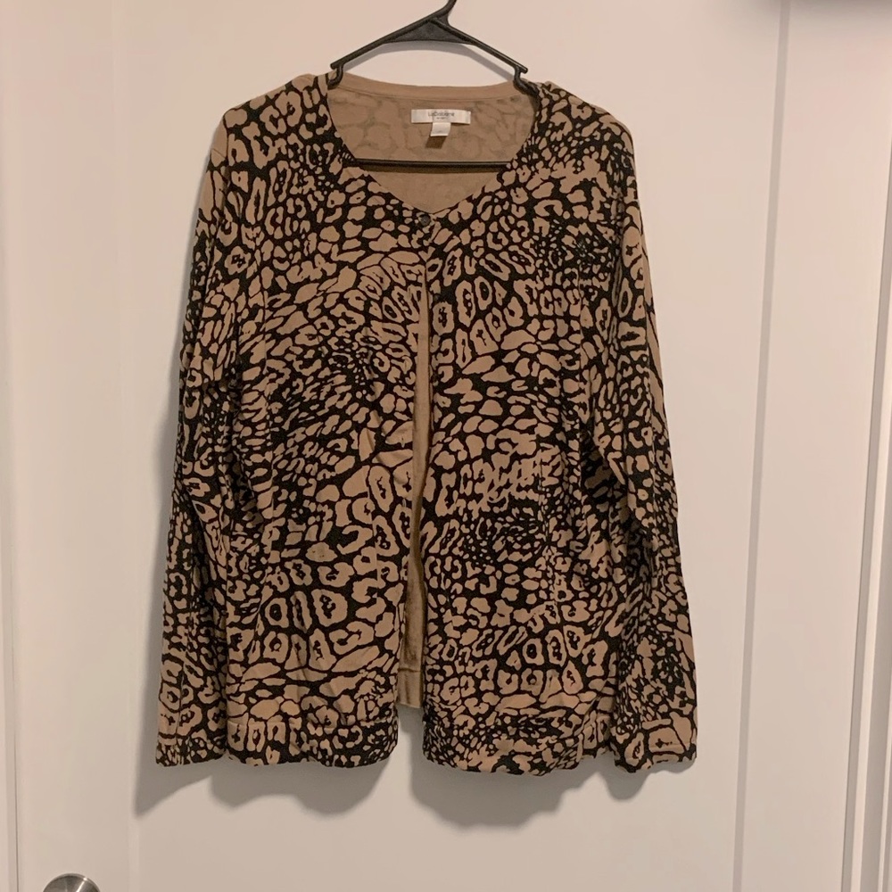 Animal print cardigan size 2X